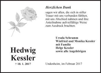 Traueranzeige von Hedwig Kessler von Trauerportal Rhein Main Presse