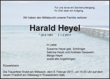 Traueranzeige von Harald Heyel von Trauerportal Rhein Main Presse