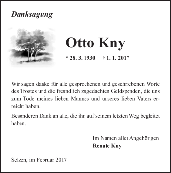 Traueranzeige von Otto Kny von Trauerportal Rhein Main Presse