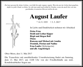 Traueranzeige von August Laufer von VRM Trauer