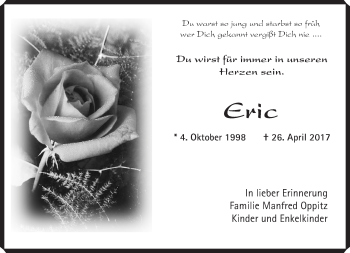 Traueranzeige von Eric  von  Kreisanzeiger