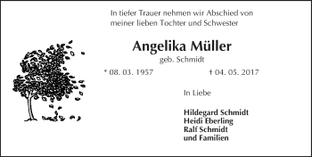 Traueranzeige von Angelika Müller von Trauerportal Echo Online