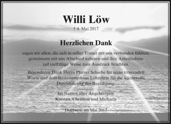 Traueranzeige von Willi Löw von  Usinger Anzeiger