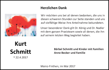 Traueranzeige von Kurt Schmitt von Trauerportal Rhein Main Presse