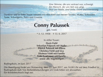 Traueranzeige von Conny Palussek von  Kreisanzeiger