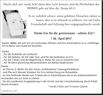 Traueranzeige von Eric  von  Kreisanzeiger