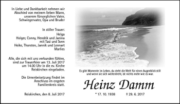 Traueranzeige von Heinz Damm von  Gießener Anzeiger