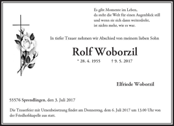 Traueranzeige von Rolf Woborzil von Trauerportal Rhein Main Presse