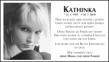 Traueranzeige von Kathinka Tairi von Trauerportal Rhein Main Presse