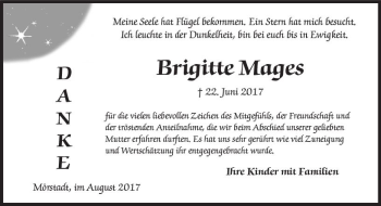 Traueranzeige von Brigitte Mages von Trauerportal Rhein Main Presse