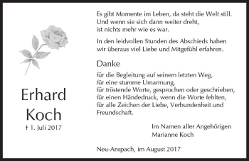 Traueranzeige von Erhard Koch von  Usinger Anzeiger Traueranzeige von Erhard Koch von  Usinger Anzeiger