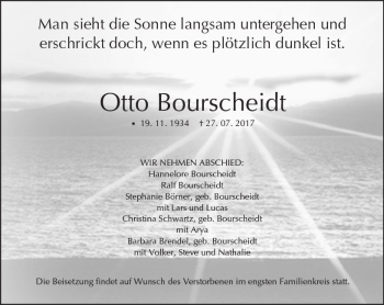 Traueranzeige von Otto Bourscheidt von  Usinger Anzeiger