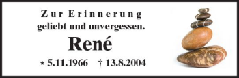 Traueranzeige von René - von Trauerportal Echo Online