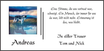 Traueranzeige von Andreas  von  Usinger Anzeiger