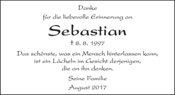 Traueranzeige von Sebastian Korf von  Kreisanzeiger