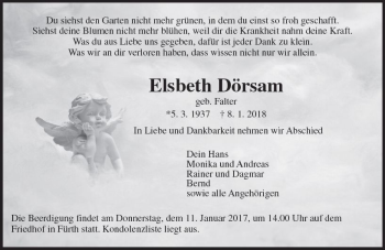 Traueranzeige von Elsbeth Dörsam von Trauerportal Rhein Main Presse
