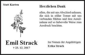 Traueranzeige von Emil Strack von Trauerportal Rhein Main Presse