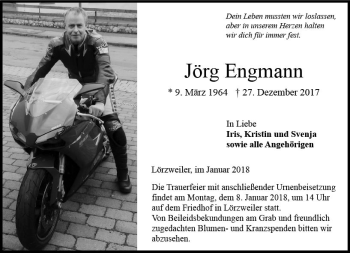 Traueranzeige von Jörg Engmann von Trauerportal Rhein Main Presse