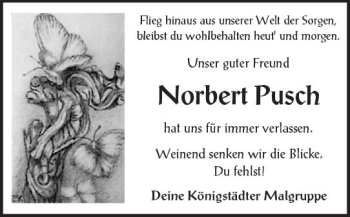 Traueranzeige von Norbert Pusch von Trauerportal Rhein Main Presse