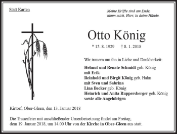 Traueranzeige von Otto König von VRM Trauer