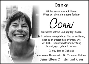 Traueranzeige von Conni Henssler von VRM Trauer
