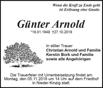 Traueranzeige von Günter Arnold von vrm-trauer