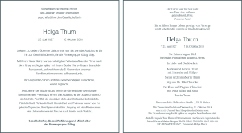 Traueranzeige von Helga Thurn von vrm-trauer