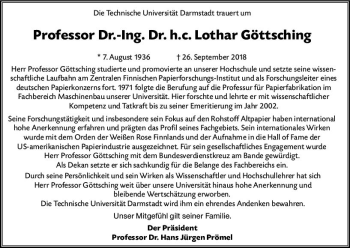 Traueranzeige von Lothar Göttsching von vrm-trauer