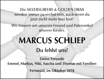 Traueranzeige von Marcus Schliep von  Gießener Anzeiger