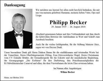 Traueranzeige von Philipp Becker von vrm-trauer