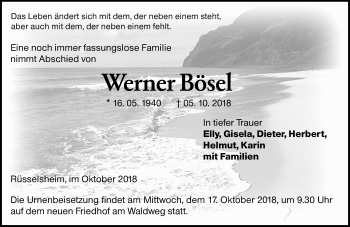 Traueranzeige von Werner Bös von vrm-trauer