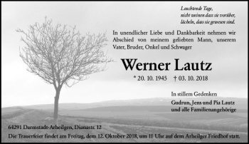 Traueranzeige von Werner Lautz von vrm-trauer