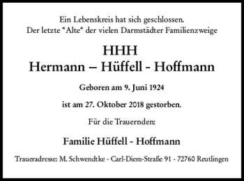 Traueranzeige von Hermann  Hoffmann von vrm-trauer
