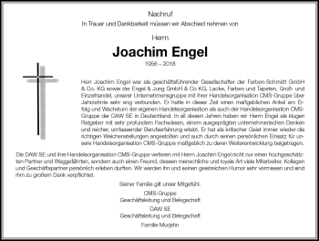 Traueranzeige von Joachim Engel von  Gießener Anzeiger