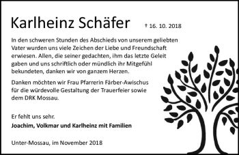 Traueranzeige von Karlheinz Schäfer von vrm-trauer