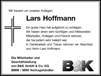 Traueranzeige von Lars Hoffmann von  Camberger Anzeiger