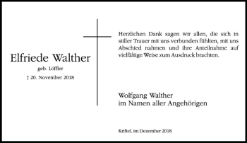 Traueranzeige von Elfriede Walther von vrm-trauer