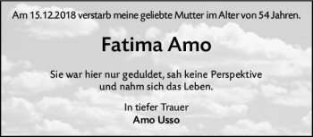 Traueranzeige von Fatima Arno von vrm-trauer