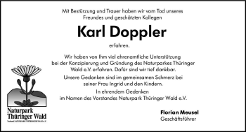 Traueranzeige von Karl Doppler von vrm-trauer