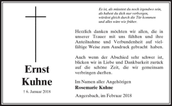 Traueranzeige von Ernst Kuhne von VRM Trauer