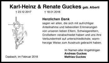 Traueranzeige von Karl-Heinz Guckes von Trauerportal Rhein Main Presse