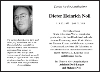Traueranzeige von Dieter Heinrich Noll von Trauerportal Rhein Main Presse