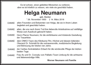 Traueranzeige von Helga Neumann von  Camberger Anzeiger
