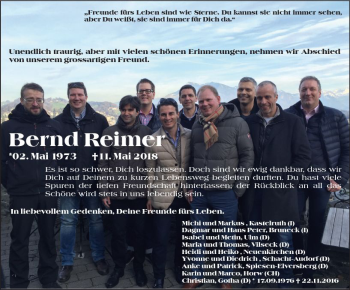 Traueranzeige von Bernd Reimer von Trauerportal Rhein Main Presse