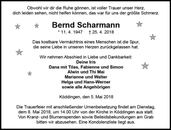 Traueranzeige von Bernd Scharmann von VRM Trauer
