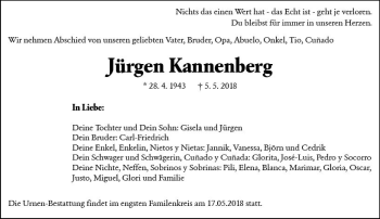 Traueranzeige von Jürgen Kannenberg von Trauerportal Rhein Main Presse