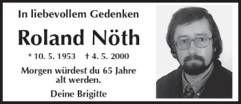 Traueranzeige von Roland Nöth von Trauerportal Rhein Main Presse