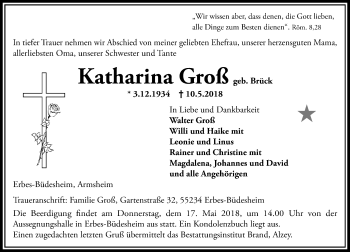 Traueranzeige von Walter Groß von Trauerportal Rhein Main Presse