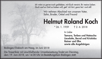 Traueranzeige von Helmut Roland Koch von  Kreisanzeiger