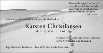 Traueranzeige von Karsten Christiansen von Trauerportal Rhein Main Presse